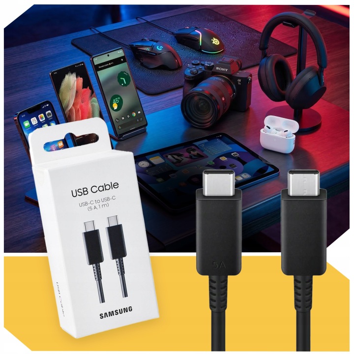 PRZEWÓD SAMSUNG 2X USB-C KABEL 1M SZYBKIE ŁADOWANIE SUPER FAST CHARGE 5A Kod producenta EP-DN980